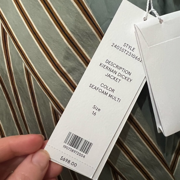 NWT VERONICA BEARD Kiernan Dickey Double-Breasted Striped Blazer 16 - Picture 14 of 15